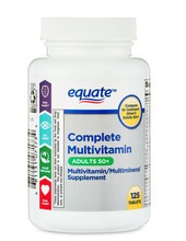 Cargar imagen en el visor de la galería, Multivitaminico para adultos (hombre y mujer) mayores de 50 años, Equate, 125 tabletas
