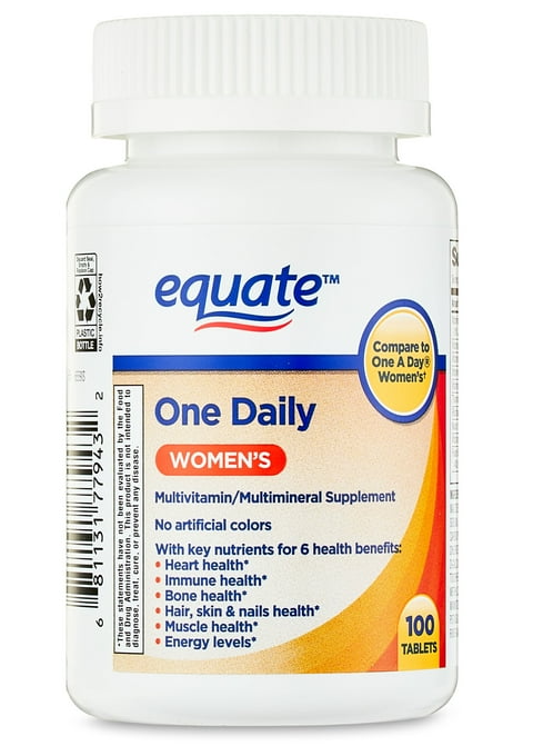 Multivitamínico para mujeres, Equate, 100 tabletas