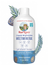 Cargar imagen en el visor de la galería, MaryRuth's  Multimineral líquido para la noche| Sin melatonina | Para la rutina de descanso | Citrato de magnesio | Calcio | Zinc | Vitamina D3 | Sabor coco | Vegano | Sin azúcar | Sin gluten | 22 onzas (650 ml)
