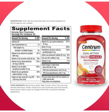 Cargar imagen en el visor de la galería, Centrum con Omega 3, para adultos (hombres y mujeres), 110 gomitas. Multivitaminico
