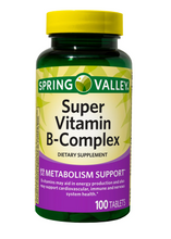 Cargar imagen en el visor de la galería, Súper Vitamina Complejo B, Spring Valley, 250 tabletas
