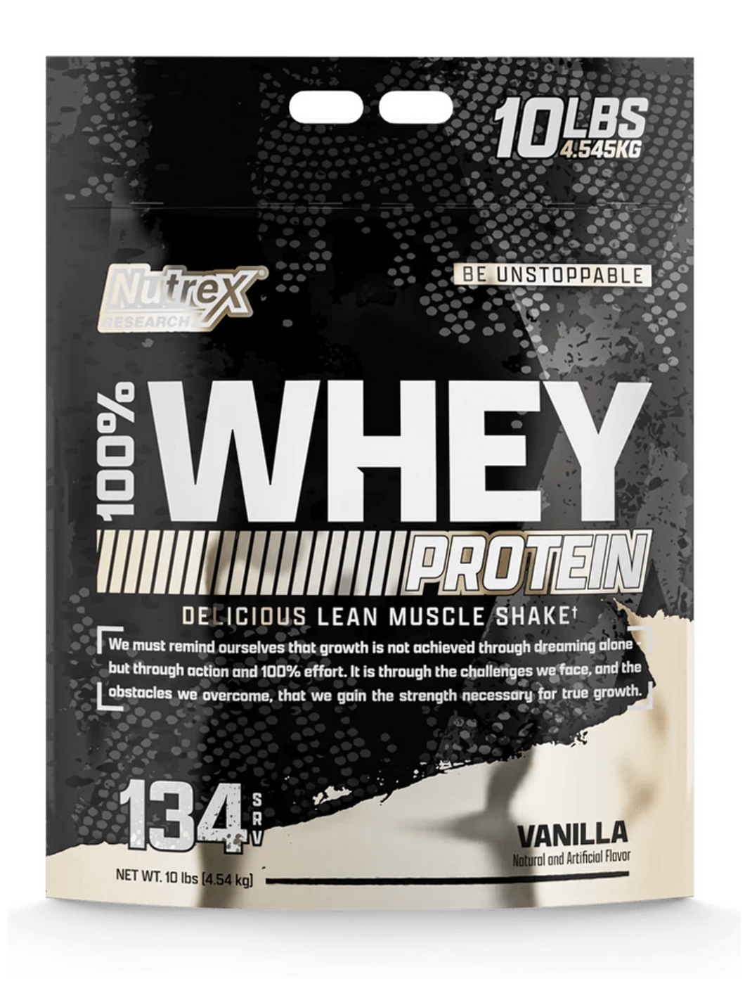 Proteína WHEY, Nutrex, 100% de suero, 134 servicios, Vainilla, 10 libras