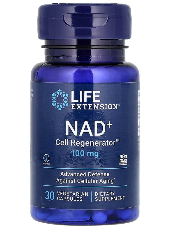 NAD+, regenerador celular, Life Extension, 100 mg, 30 cápsulas