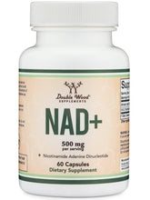 Cargar imagen en el visor de la galería, NAD+, (nicotinamida adenina dinucleótido), Double Wood, 500 mg, 60 cápsulas

