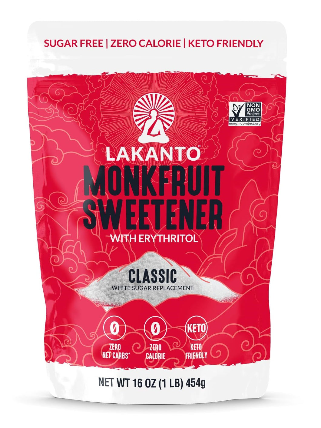 Lakanto, Edulcorante de fruta del monje (Monkfruit) sustituto de azúcar, keto, sin OGM, 16 onzas