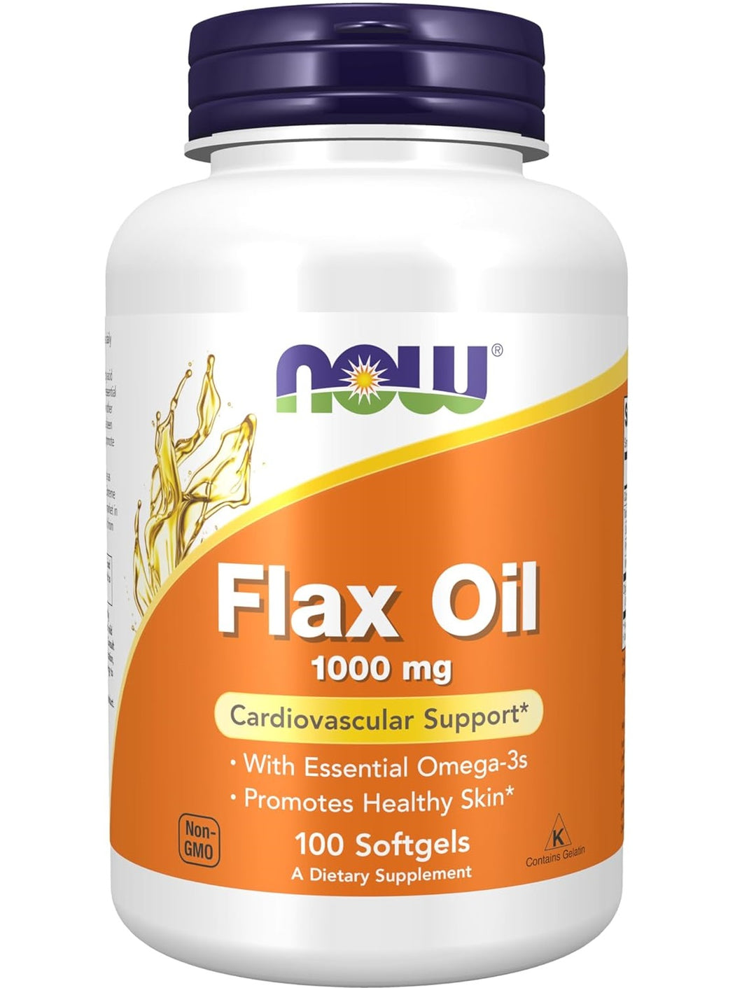 Aceite de Lino 1,000 mg (Flax oil), Now, 100 softgels