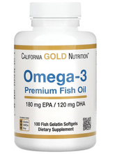 Cargar imagen en el visor de la galería, Omega 3 Premium, California Gold Nutrition, 100 softgels (cápsulas blandas)

