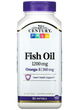 Cargar imagen en el visor de la galería, Omega 3, 1200 mg, 21 Century, 90 softgels (cápsulas blandas)
