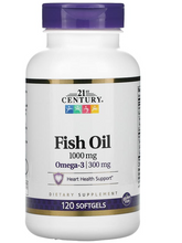 Cargar imagen en el visor de la galería, Omega 3, 21 Century, 120 softgels (cápsulas blandas)
