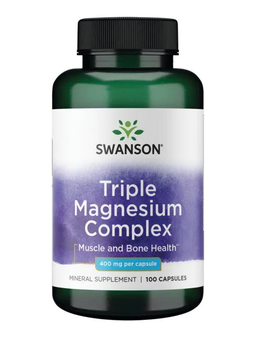 Triple magnesio, 400 mg, (óxido de magnesio, citrato de magnesio, aspartato de magnesio). Varios tamaños disponibles