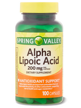 Cargar imagen en el visor de la galería, Ácido alfa lipoico (Alpha Lipoid Acid). Spring Valley. 100 cápsulas
