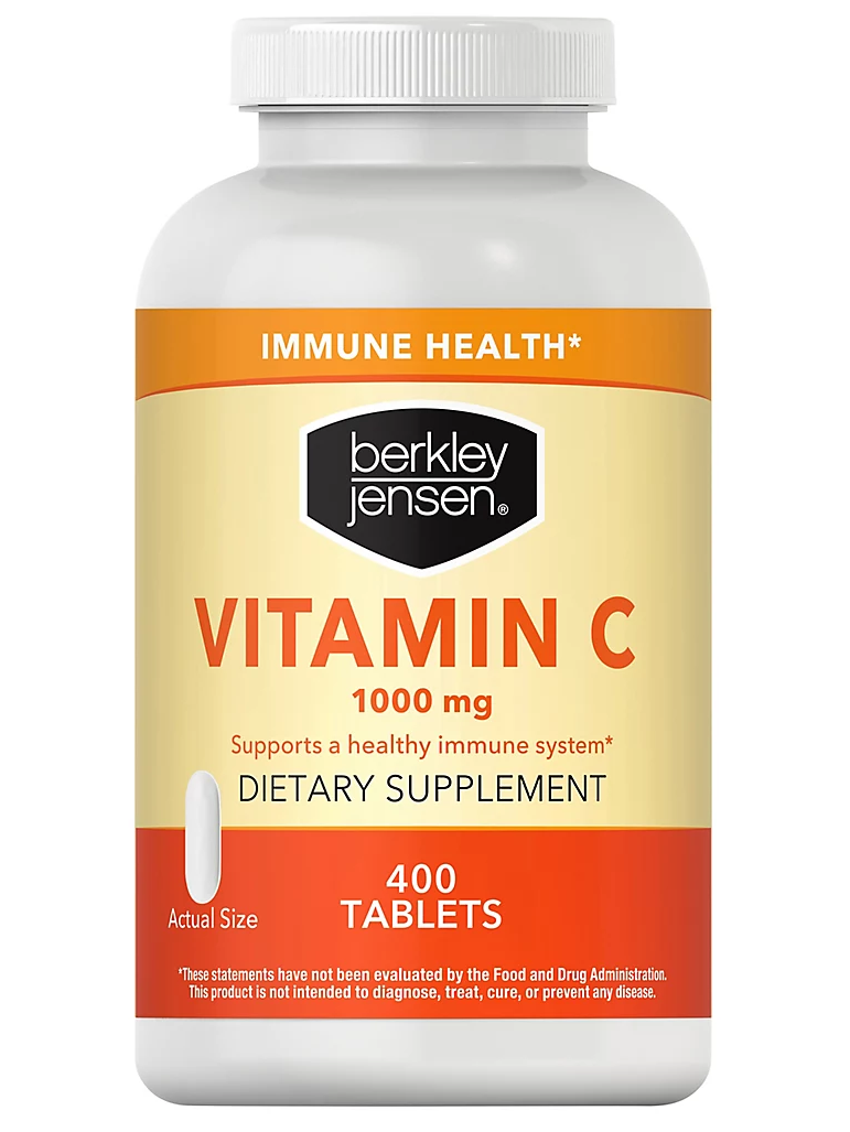 Vitamina C, 1000 mg, antioxidante, defensas, corazón y huesos. Berkley Jensen. 400 tabletas