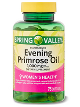 Cargar imagen en el visor de la galería, Evening primrose oil (aceite de onagra). Spring Valley. 75 cápsulas
