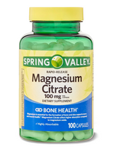 Cargar imagen en el visor de la galería, Citrato de magnesio. Spring Valley. 100 mg, 100 cápsulas
