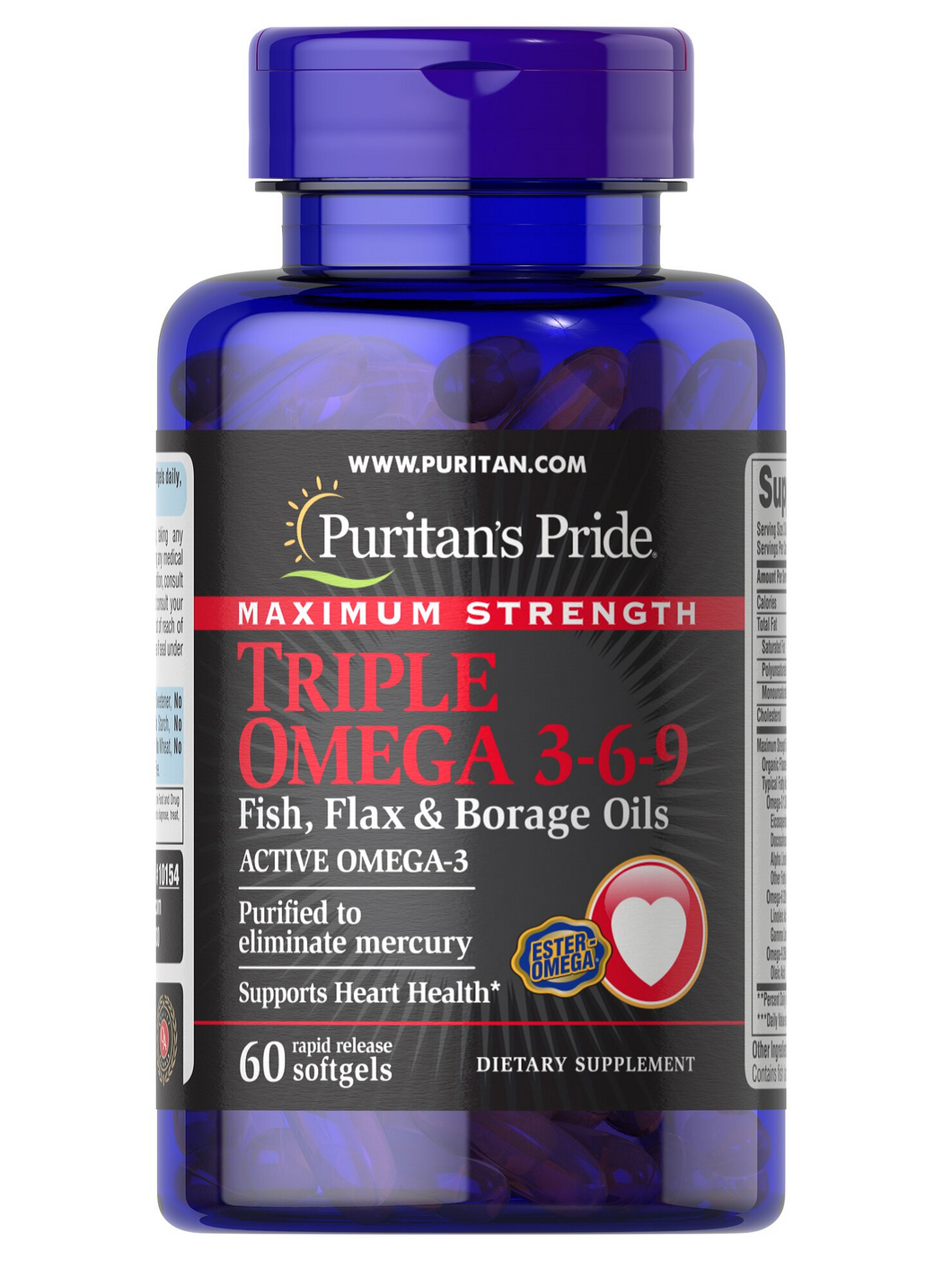 Triple Omega 3-6-9, extra fuerte, 60 cápsulas
