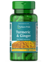 Cargar imagen en el visor de la galería, Cúrcuma + Jengibre (Turmeric + Ginger). Puritan&#39;s Pride.  120 cápsulas
