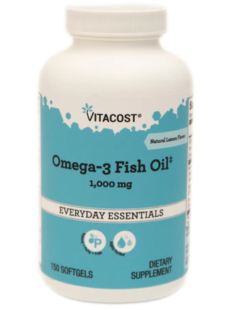 Omega 3, 1000 mg, Vitacost. 150 cápsulas. Una cápsula por día.