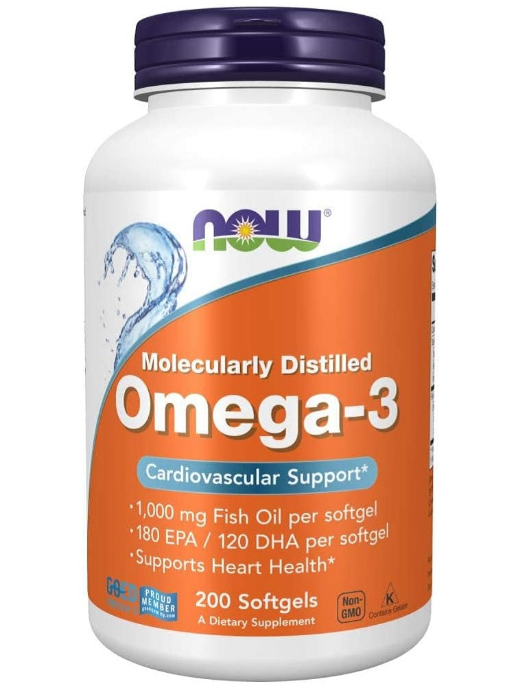 Omega 3: Favorece la salud de tu corazón, cerebro, colesterol. Científicamente comprobado. Now. 200 cápsulas