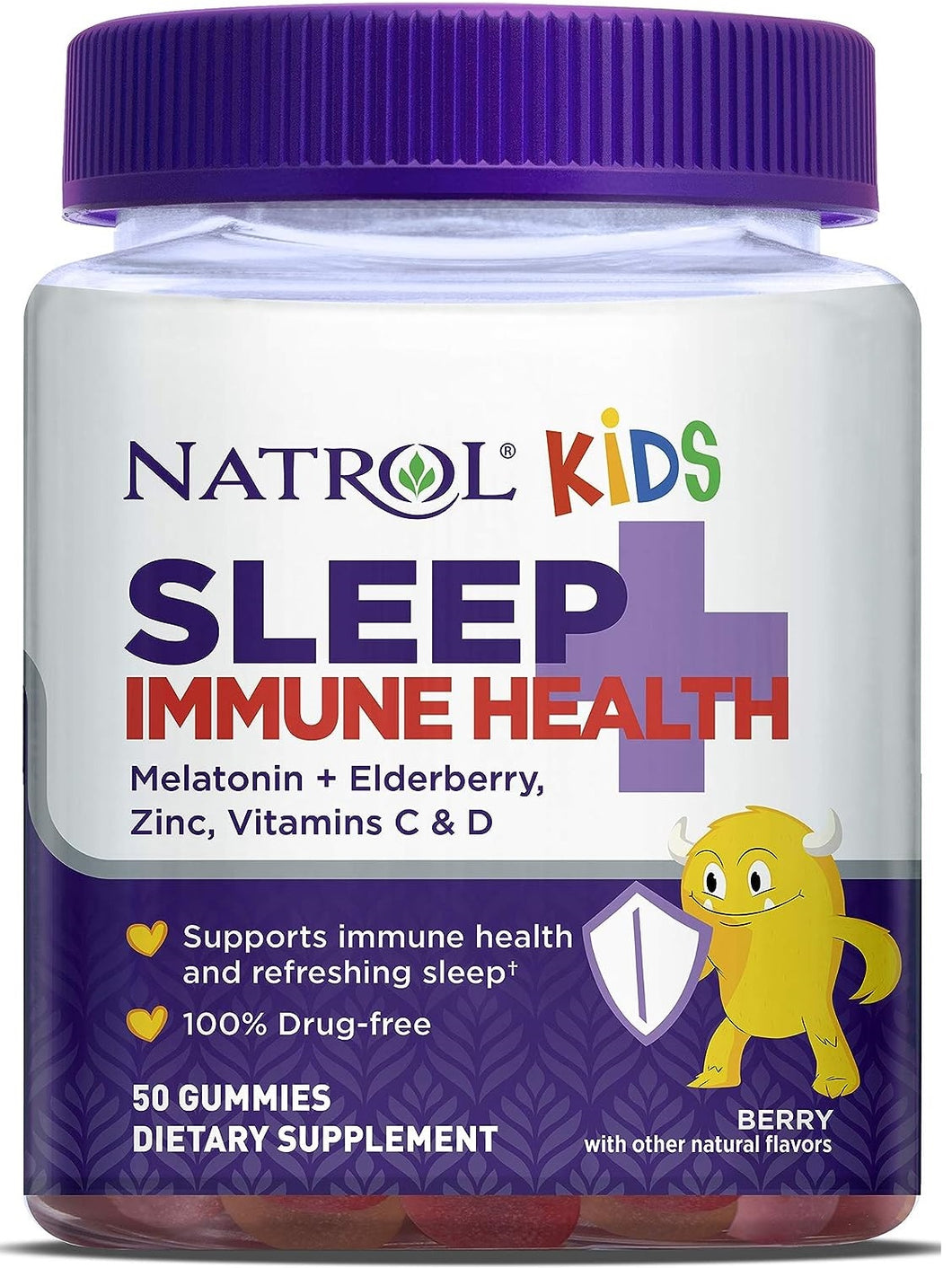 Melatonina + Elderberry + Zinc + Sleep + Vitaminas C y D. Para niños. Immune Natrol kids.