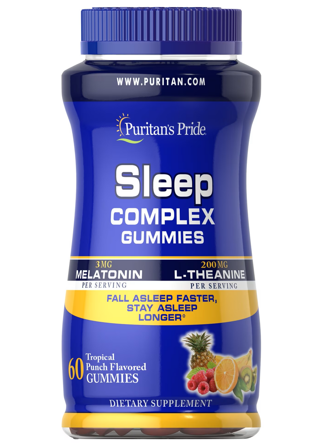 Melatonina + L-Teanina, combinación perfecta para dormir mejor. Puritan’s Pride, 60 gomitas