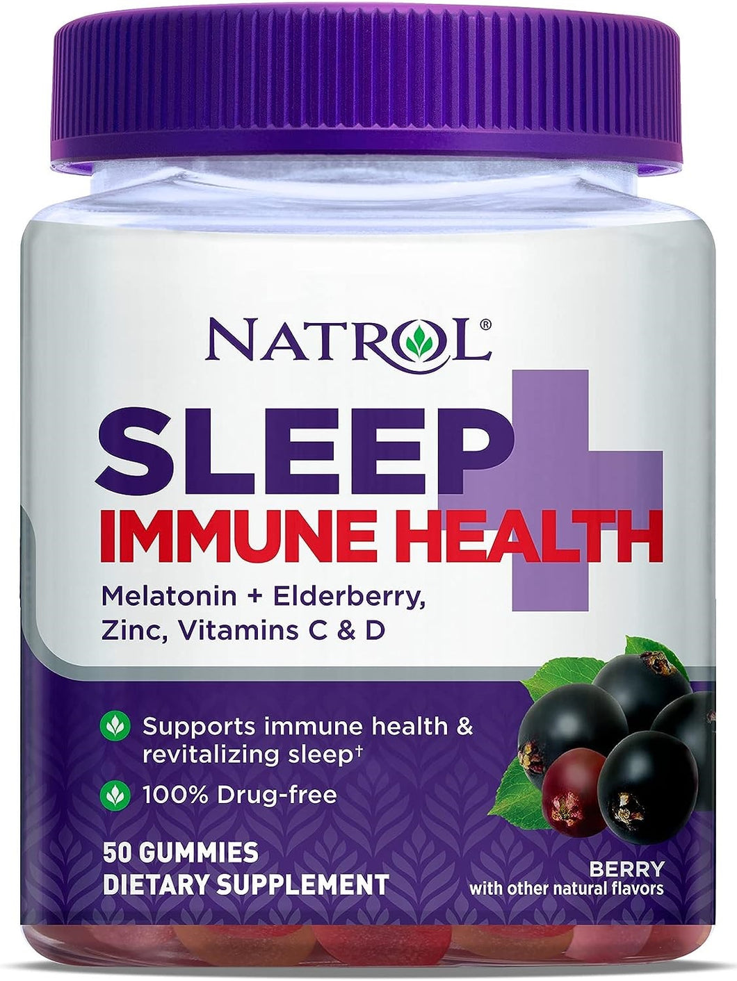 Melatonina Sleep + Immune Adulto, Natrol, mejora el sueño y aumenta tus defensas, 50 gomitas