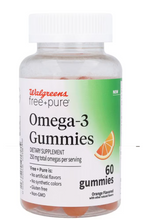 Cargar imagen en el visor de la galería, Omega-3 en Gomitas,  Walgreens Free &amp; Pure,  sabor naranja, 60 gomitas
