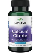 Cargar imagen en el visor de la galería, Citrato de calcio, 200 mg, Swanson, 60 cápsulas
