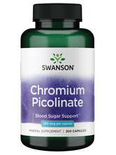 Cargar imagen en el visor de la galería, Picolinato de cromo 200 Mcg, Swanson, 200 cápsulas
