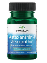 Cargar imagen en el visor de la galería, Astaxantina y zeaxantina, Swanson, suplemento para la visión, antioxidante, 60 softgels
