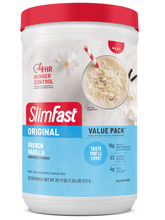 Cargar imagen en el visor de la galería, SLIM FAST: Batido reemplazo de comida, en polvo, 10 gramos de proteina, 23 vitaminas y minerales. Sabor Vainilla, 22 servicios
