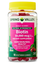 Cargar imagen en el visor de la galería, Biotina, 10,000 mcg, Spring Valley, 90 gummies
