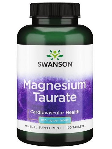 Taurato de magnesio, Swanson, 100 mg, 120 tabletas