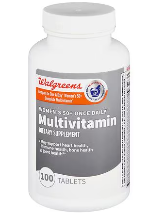 Multivitamínico para hombres mayores de 50 años, Walgreens, 100 tabletas