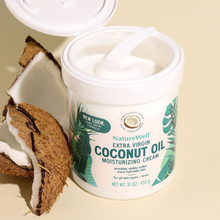 Cargar imagen en el visor de la galería, Crema hidratante con aceite de coco extra virgen, NatureWell, 473 ml (16 onzas)
