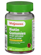Cargar imagen en el visor de la galería, Biotina en gomitas, 5000 mcg, Walgreens, una gomita por dia
