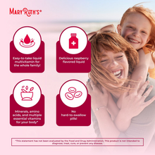 Cargar imagen en el visor de la galería, MaryRuth's Multivitamínico para mujeres, hombres y niños | Multivitamínico líquido matutino | Vitaminas A, C, D, E, B6, B12, Biotina y Zinc | Belleza | Vegano | Sin OGM | Sin gluten | 22 onzas (650 ml)
