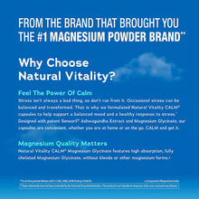 Cargar imagen en el visor de la galería, Natural Vitality Calm:  Ashwagandha + Glicinato de Magnesio, 170 Cápsulas
