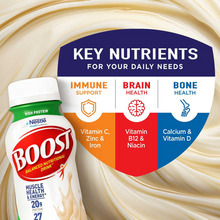 Cargar imagen en el visor de la galería, BOOST bebida nutricional, 20 gramos de proteina, 27 vitaminas y minerales, sabor vainilla, 28 botellas
