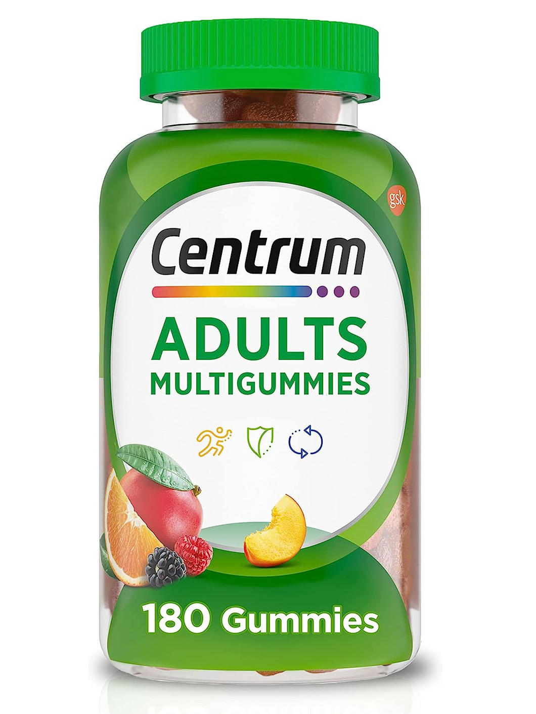Multivitamínico en gomitas para adultos, Centrum, también incluye Vitaminas B12, D, E, y Biotina. 180 gomitas