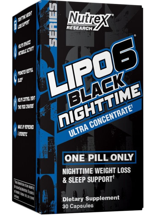 Lipo 6 Black Nighttime: Quemador de grasa mientras duermes. Pierdes peso y mejoras tu sueño. Ultra Concentrado, 30 cápsulas (una por noche).