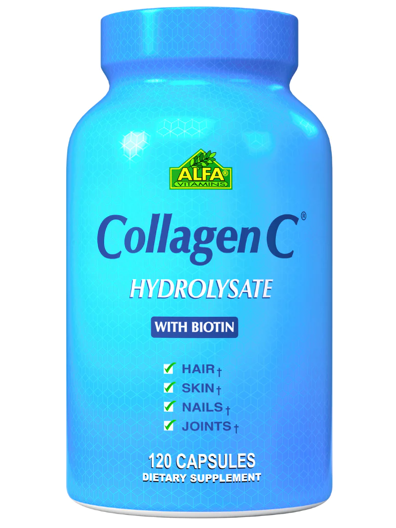 Colágeno con vitamina C, Alfa Vitamins, 120 cápsulas