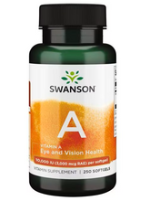 Cargar imagen en el visor de la galería, Vitamina A, 3000 mcg (10,000 IU), Swanson, 250 cápsulas
