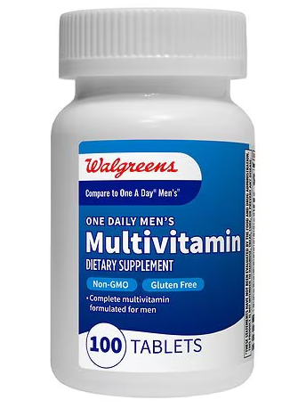 Multivitamínico para hombre, Walgreens, 100 tabletas