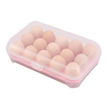 Cargar imagen en el visor de la galería, Organizador de huevos, plástico, color blanco transparente, capacidad para 15 huevos
