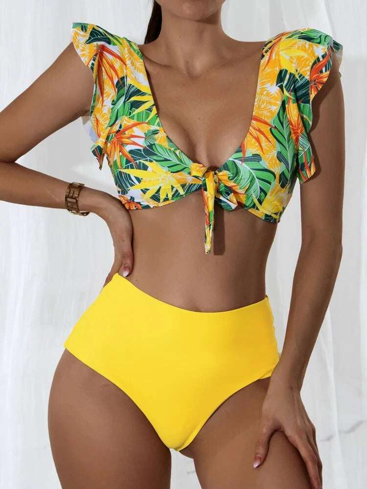Bikini Con Estampado Tropical