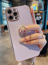 Cargar imagen en el visor de la galería, Cover para iPhone con soporte para anillo de teléfono con diamantes de imitación: disponible desde iPhoneX hasta iPhone 13 Pro Max✅️
