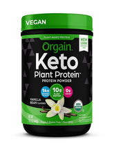 Cargar imagen en el visor de la galería, Orgain Keto Proteína a base de plantas, vainilla, orgánica, vegano, sin gluten, fibra prebiótica orgánica, 0.97 libras
