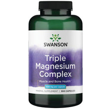 Cargar imagen en el visor de la galería, Triple magnesio, 400 mg, (óxido de magnesio, citrato de magnesio, aspartato de magnesio). Varios tamaños disponibles
