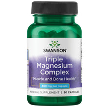 Cargar imagen en el visor de la galería, Triple magnesio, 400 mg, (óxido de magnesio, citrato de magnesio, aspartato de magnesio). Varios tamaños disponibles
