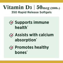 Cargar imagen en el visor de la galería, Vitamina D3: Mejora tus defensas y fortalece tus huesos. 350 cápsulas.

